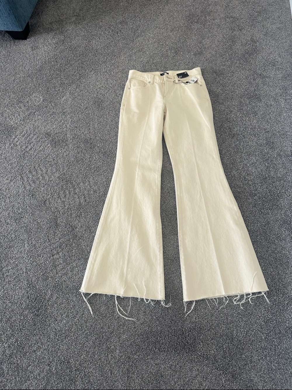 Express Cream High-Rise Flared Jeans